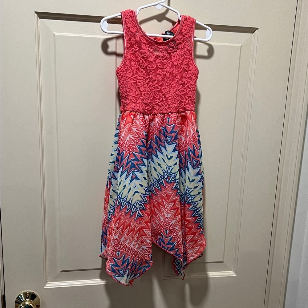 Vibrant Pink and Multicolor Kids Dress